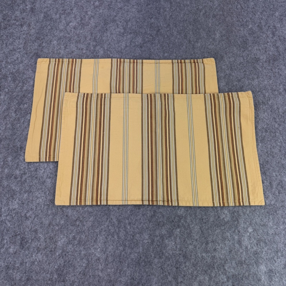 Restoration Hardware Pillow Covers Yellow Striped 20"x12" Set of 2‎ Traditional